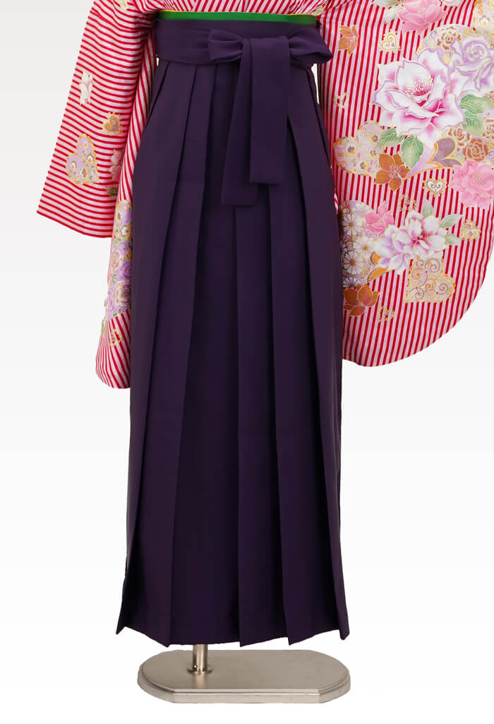 着物】ピンクストライプバラとハート+【袴】ムラサキ│27,500円で安心 